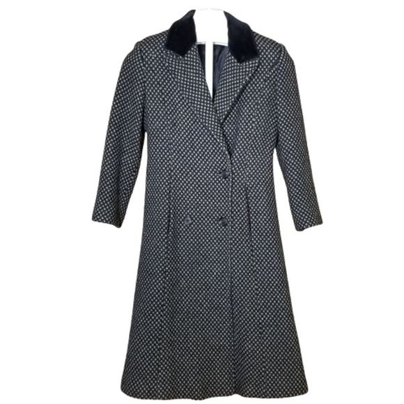 Christian Dior Peak Lapel Trench Coat Black & Gray